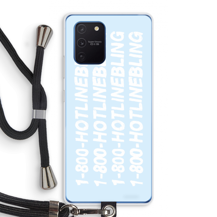 Hotline bling blue: Samsung Galaxy Note 10 Lite Transparant Hoesje met koord