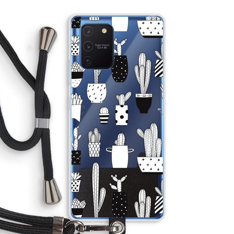 Cactusmotief: Samsung Galaxy Note 10 Lite Transparant Hoesje met koord