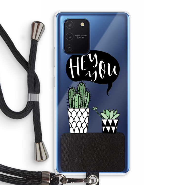 Hey you cactus: Samsung Galaxy Note 10 Lite Transparant Hoesje met koord