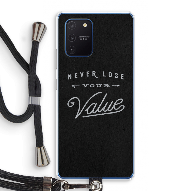 Never lose your value: Samsung Galaxy Note 10 Lite Transparant Hoesje met koord