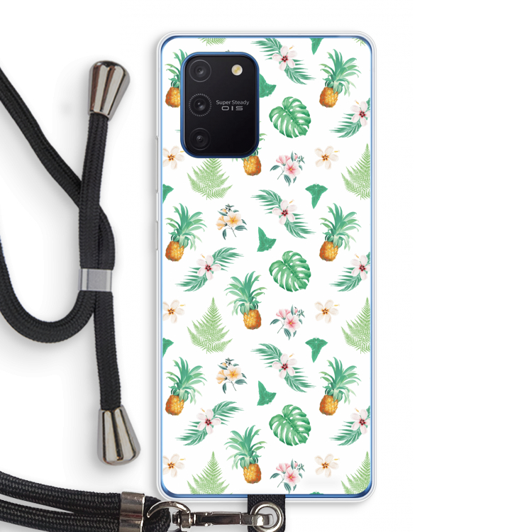 Ananas bladeren: Samsung Galaxy Note 10 Lite Transparant Hoesje met koord