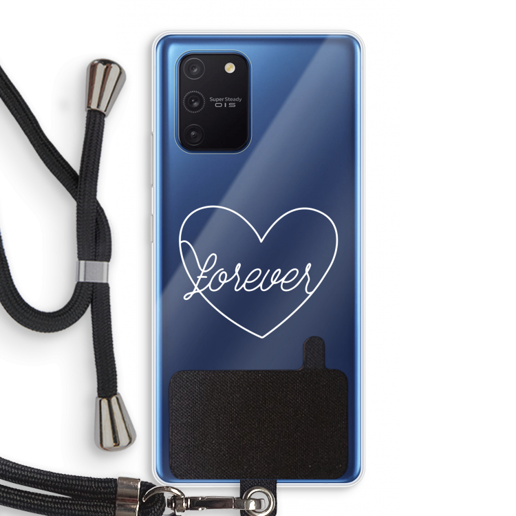 Forever heart pastel: Samsung Galaxy Note 10 Lite Transparant Hoesje met koord