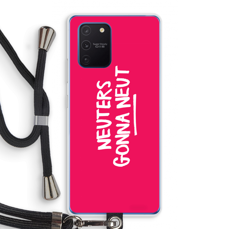 Neuters (roze): Samsung Galaxy Note 10 Lite Transparant Hoesje met koord