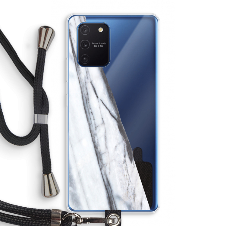 Gestreepte marmer: Samsung Galaxy Note 10 Lite Transparant Hoesje met koord