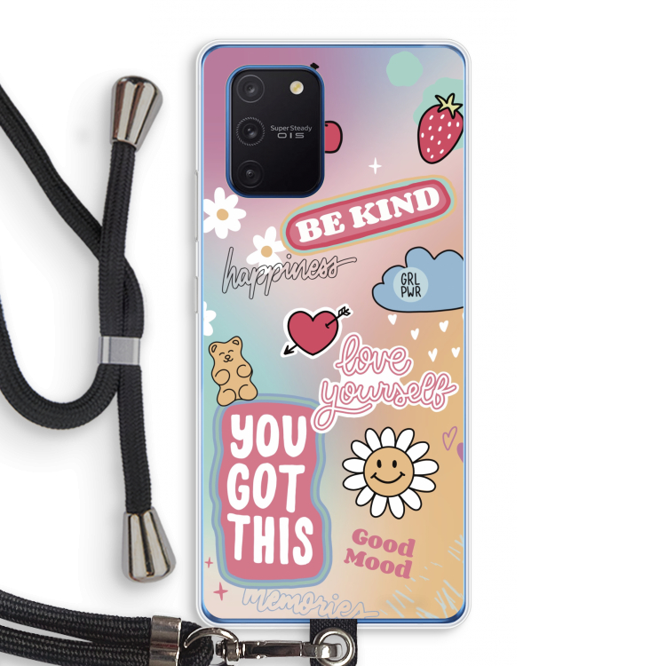 Positivity: Samsung Galaxy Note 10 Lite Transparant Hoesje met koord