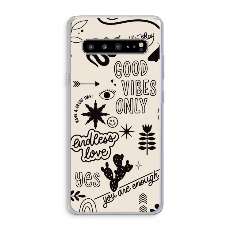 Good vibes: Samsung Galaxy S10 5G Transparant Hoesje