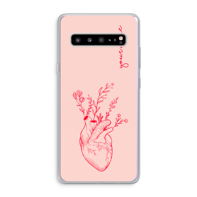 Blooming Heart: Samsung Galaxy S10 5G Transparant Hoesje