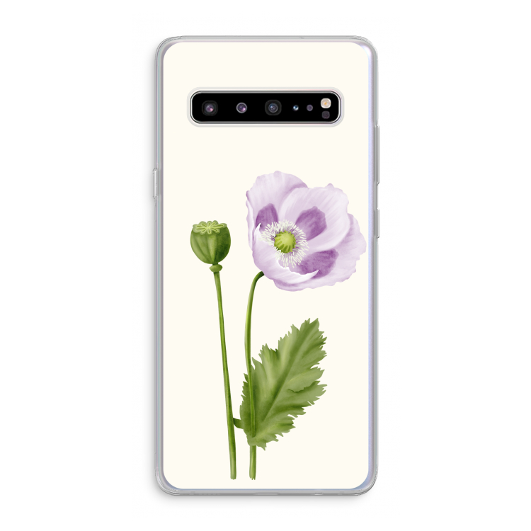 Purple poppy: Samsung Galaxy S10 5G Transparant Hoesje