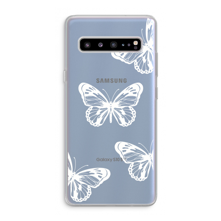 White butterfly: Samsung Galaxy S10 5G Transparant Hoesje