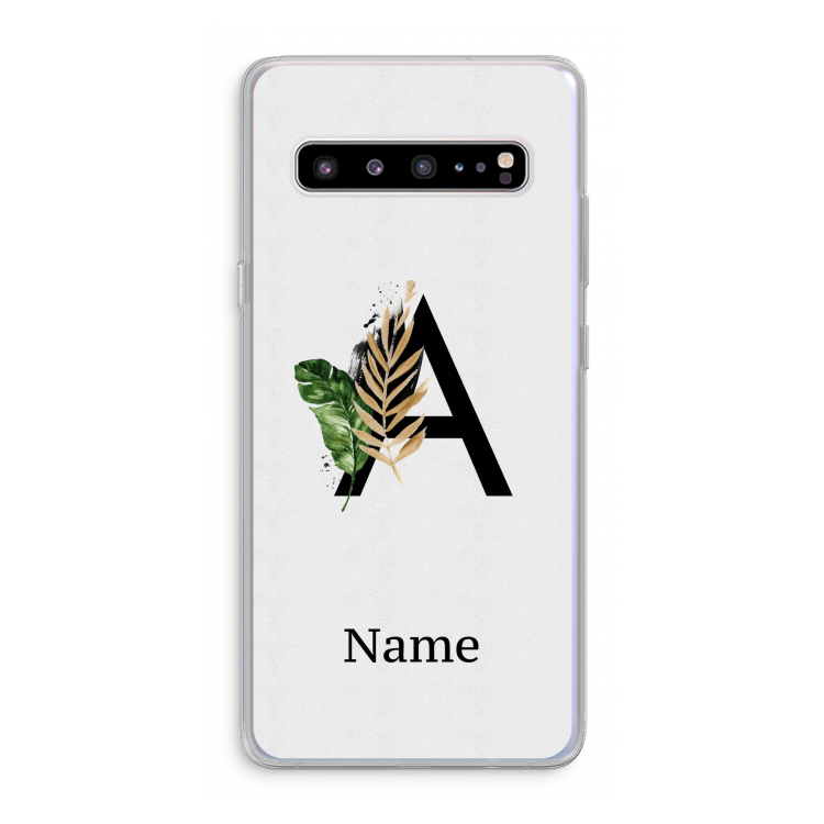 Charcoal Flora: Samsung Galaxy S10 5G Transparant Hoesje