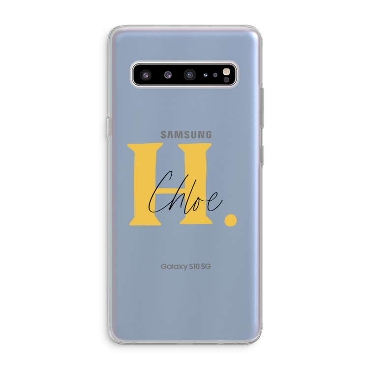Amber Script: Samsung Galaxy S10 5G Transparant Hoesje