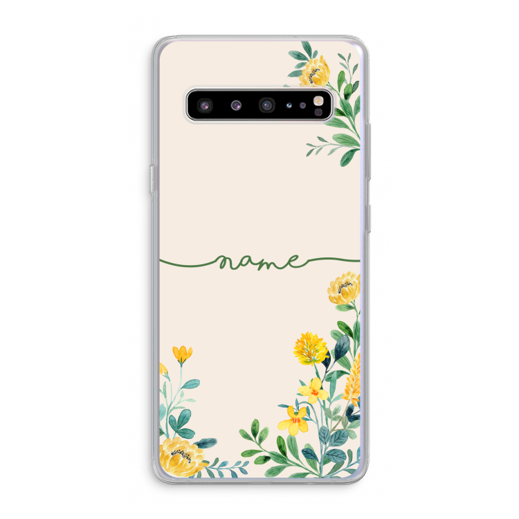 Gele bloemen: Samsung Galaxy S10 5G Transparant Hoesje