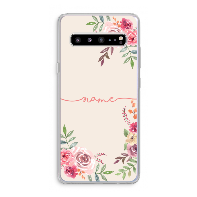 Rozen: Samsung Galaxy S10 5G Transparant Hoesje