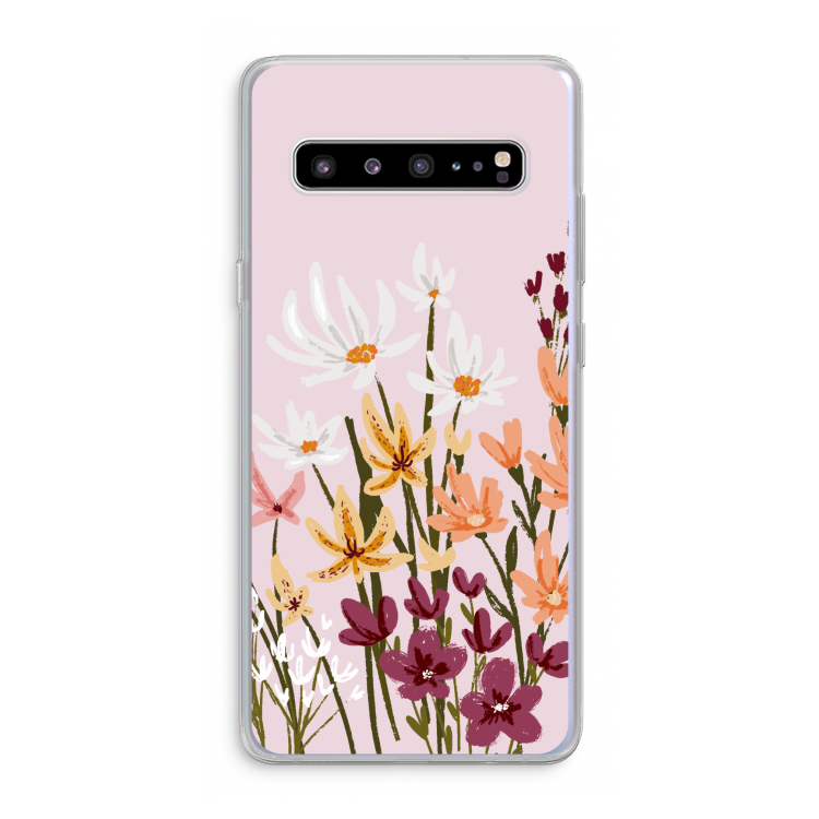 Painted wildflowers: Samsung Galaxy S10 5G Transparant Hoesje
