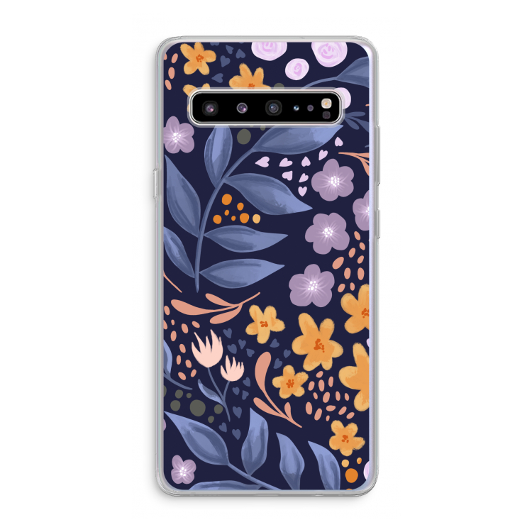 Flowers with blue leaves: Samsung Galaxy S10 5G Transparant Hoesje