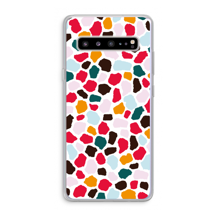 Colored Giraffe: Samsung Galaxy S10 5G Transparant Hoesje
