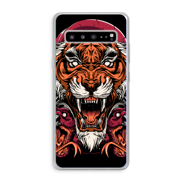 Tiger and Rattlesnakes: Samsung Galaxy S10 5G Transparant Hoesje