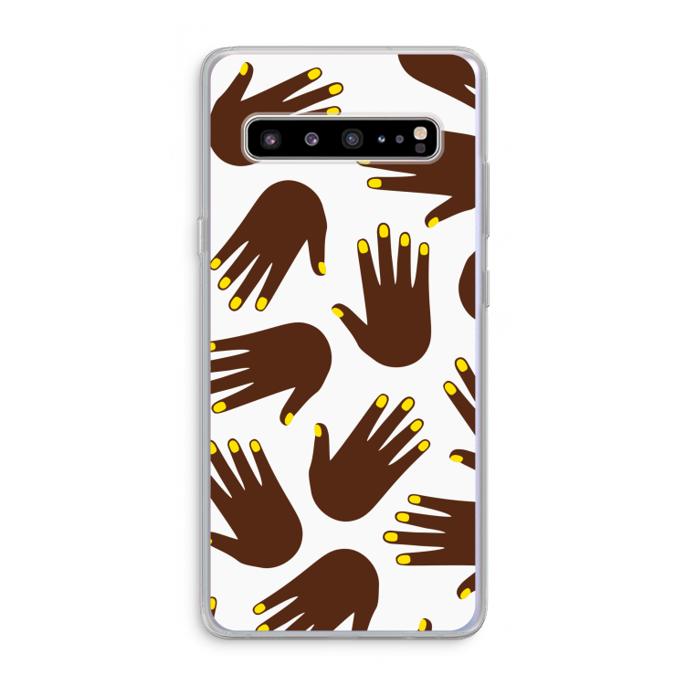 Hands dark: Samsung Galaxy S10 5G Transparant Hoesje