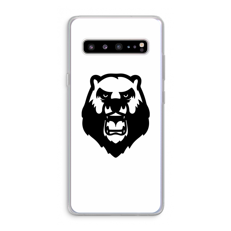 Angry Bear (white): Samsung Galaxy S10 5G Transparant Hoesje
