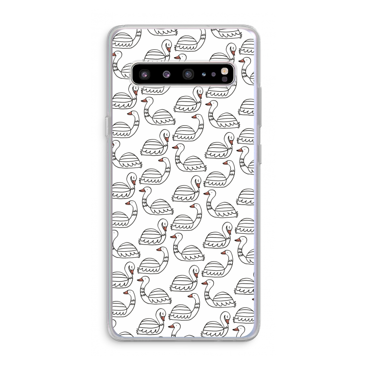 Zwanen: Samsung Galaxy S10 5G Transparant Hoesje