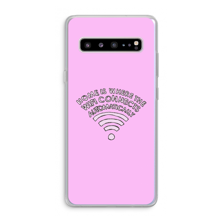 Home Is Where The Wifi Is: Samsung Galaxy S10 5G Transparant Hoesje