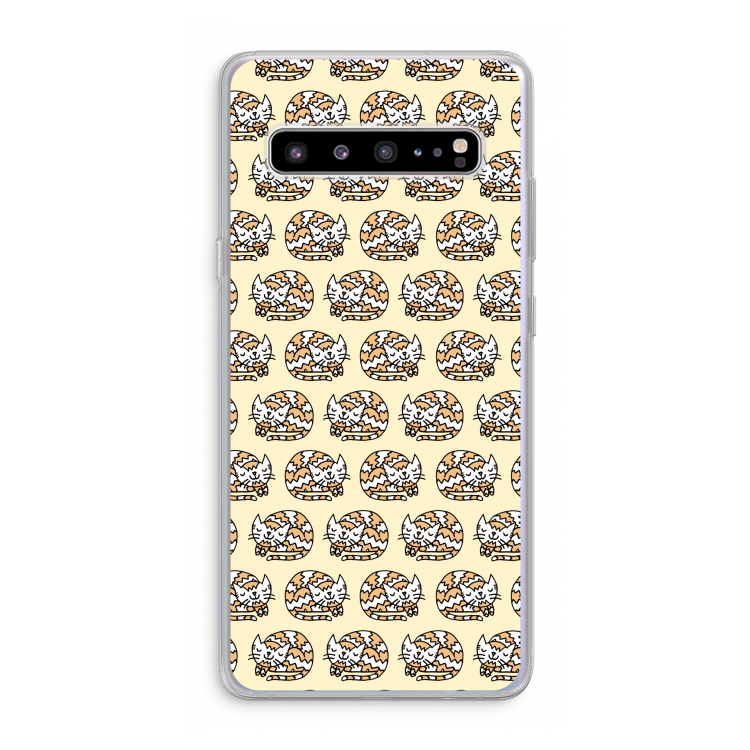 Slapende poes: Samsung Galaxy S10 5G Transparant Hoesje