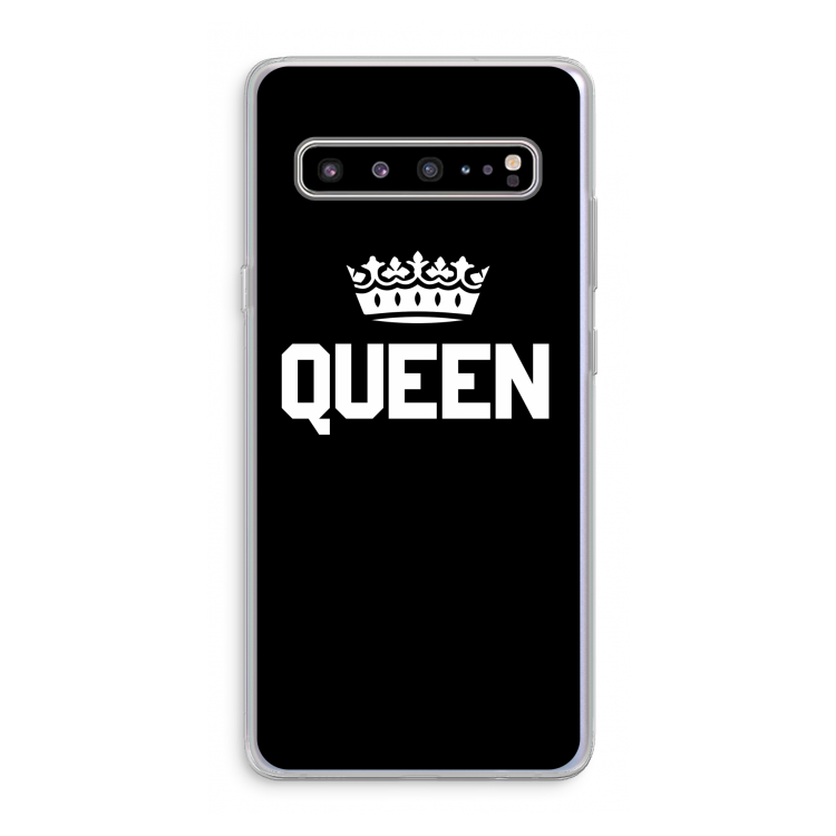 Queen zwart: Samsung Galaxy S10 5G Transparant Hoesje