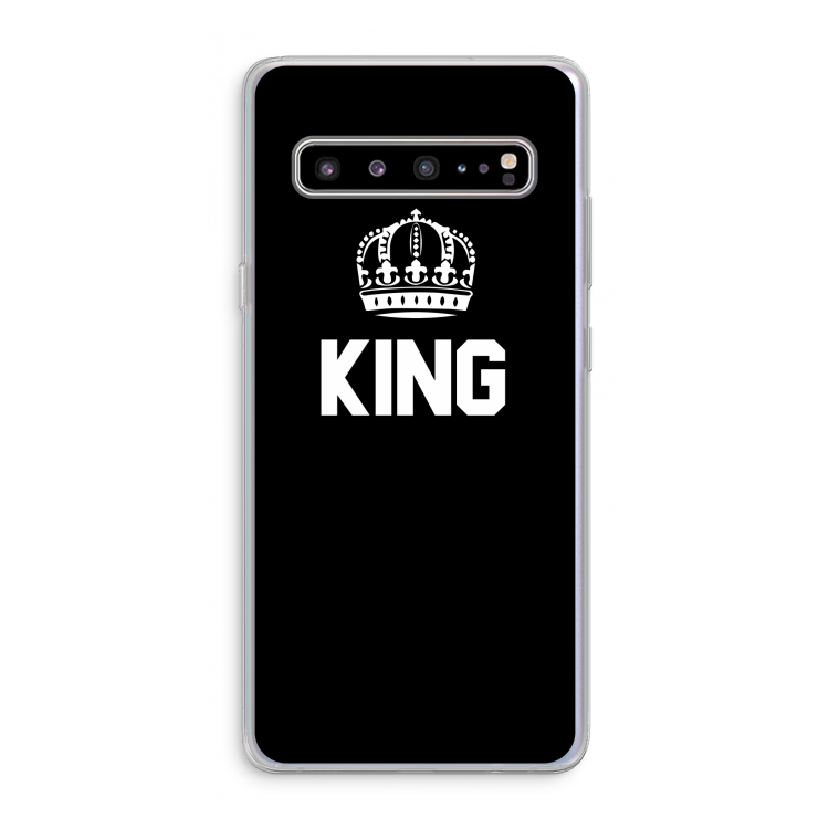 King zwart: Samsung Galaxy S10 5G Transparant Hoesje