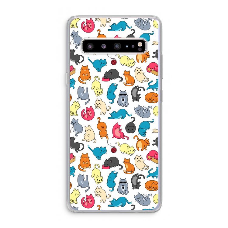 Kleurrijke katten: Samsung Galaxy S10 5G Transparant Hoesje