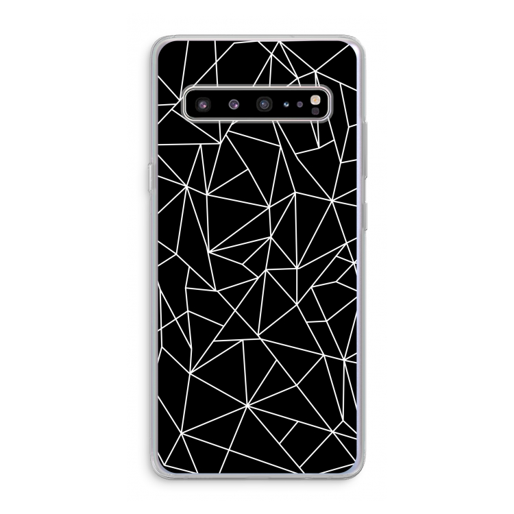 Geometrische lijnen wit: Samsung Galaxy S10 5G Transparant Hoesje