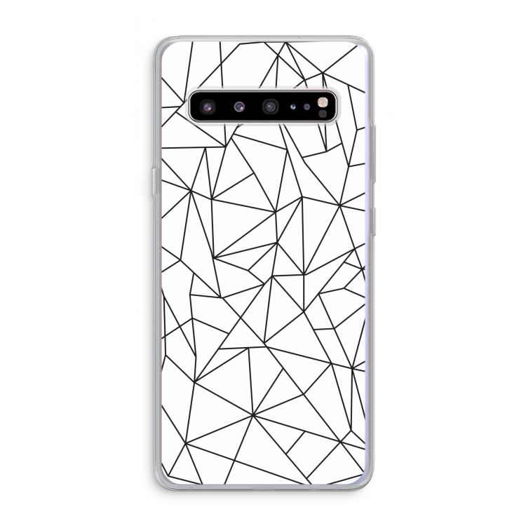 Geometrische lijnen zwart: Samsung Galaxy S10 5G Transparant Hoesje