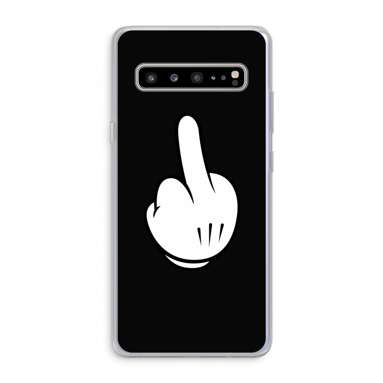 Middle finger black: Samsung Galaxy S10 5G Transparant Hoesje