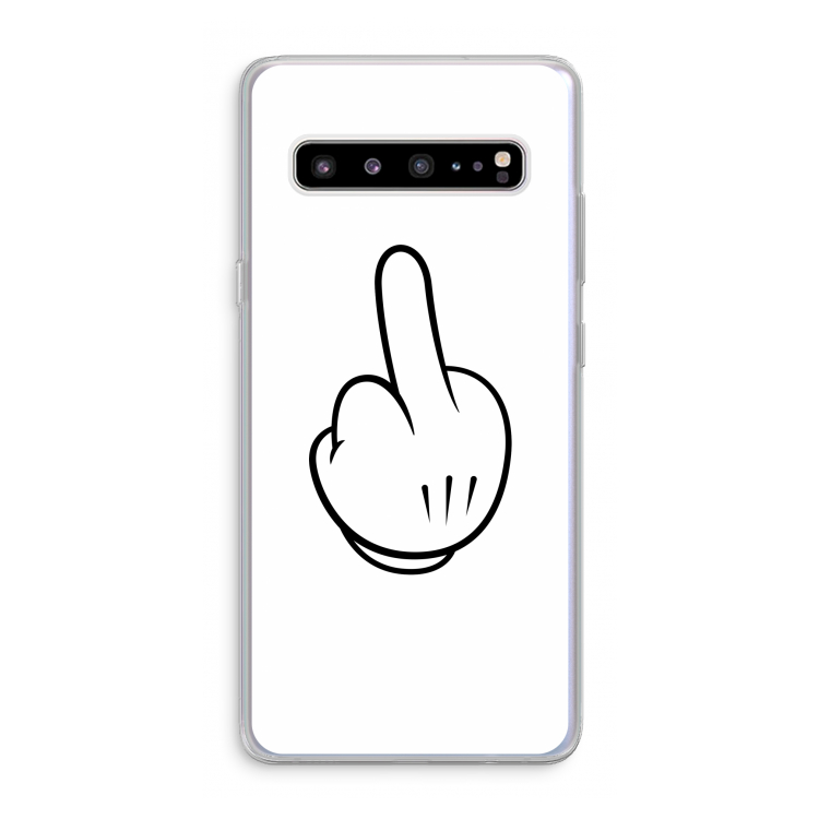 Middle finger white: Samsung Galaxy S10 5G Transparant Hoesje