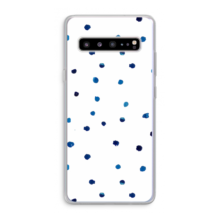 Blauwe stippen: Samsung Galaxy S10 5G Transparant Hoesje