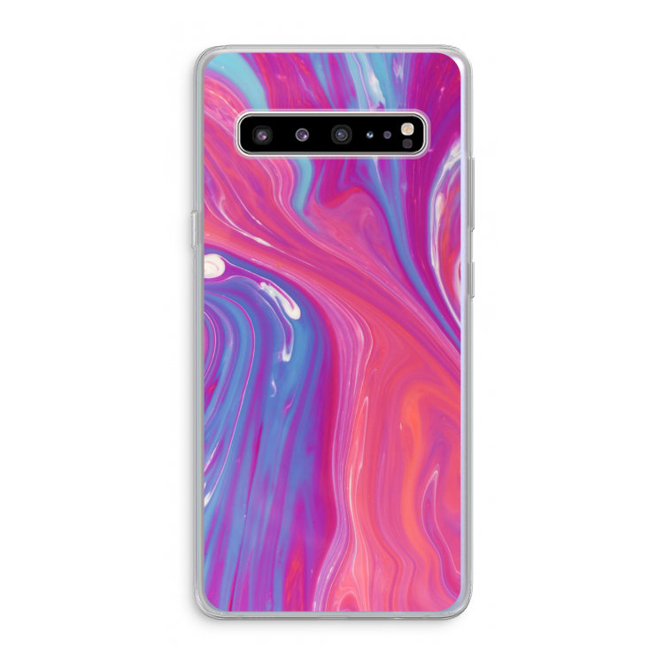 Paarse stroom: Samsung Galaxy S10 5G Transparant Hoesje