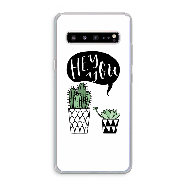 Hey you cactus: Samsung Galaxy S10 5G Transparant Hoesje