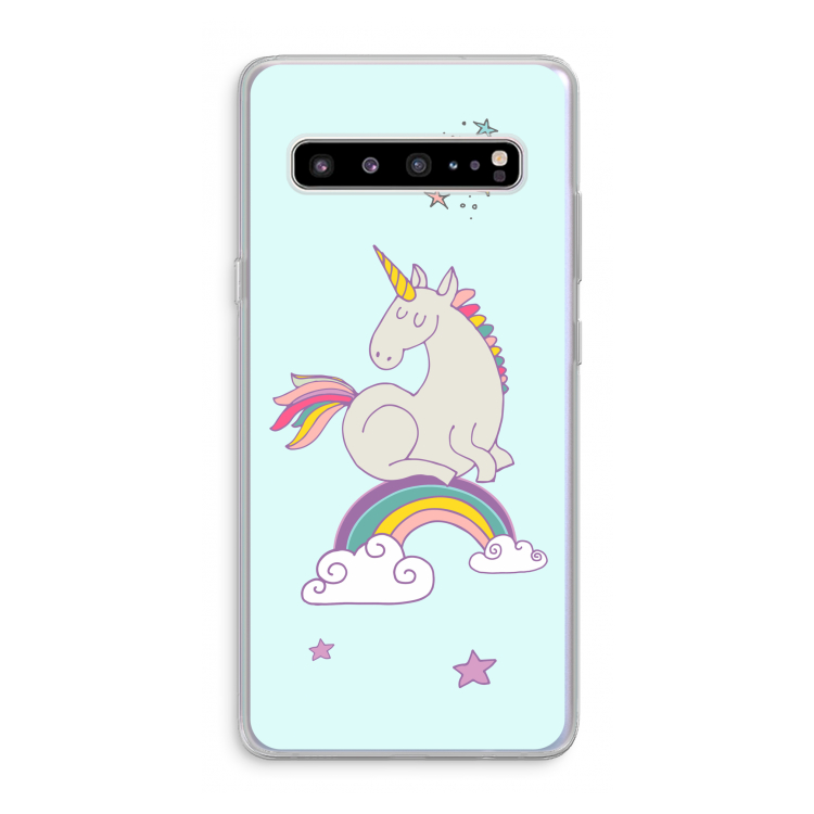 Regenboog eenhoorn: Samsung Galaxy S10 5G Transparant Hoesje