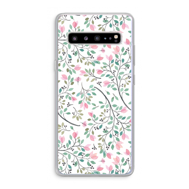 Sierlijke bloemen: Samsung Galaxy S10 5G Transparant Hoesje