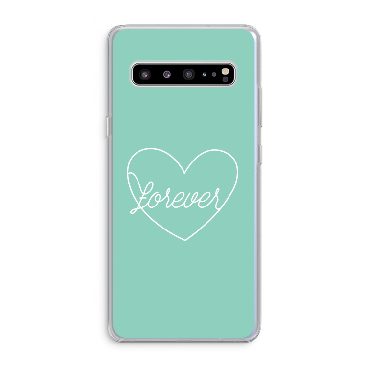 Forever heart pastel: Samsung Galaxy S10 5G Transparant Hoesje