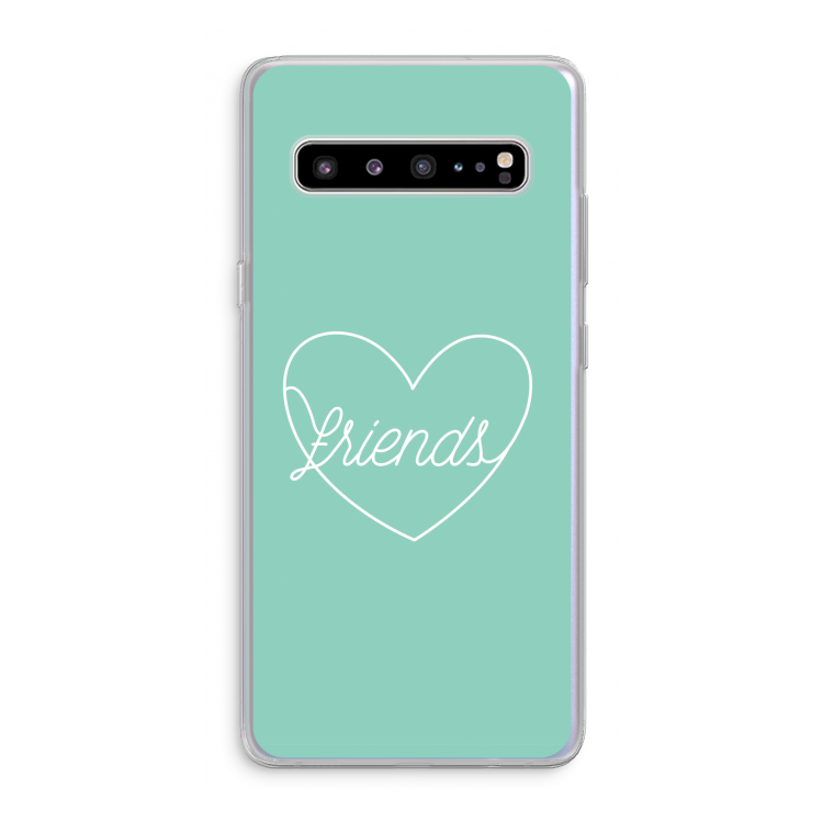 Friends heart pastel: Samsung Galaxy S10 5G Transparant Hoesje