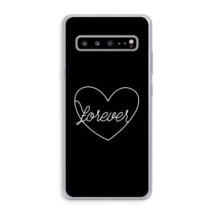Forever heart black: Samsung Galaxy S10 5G Transparant Hoesje