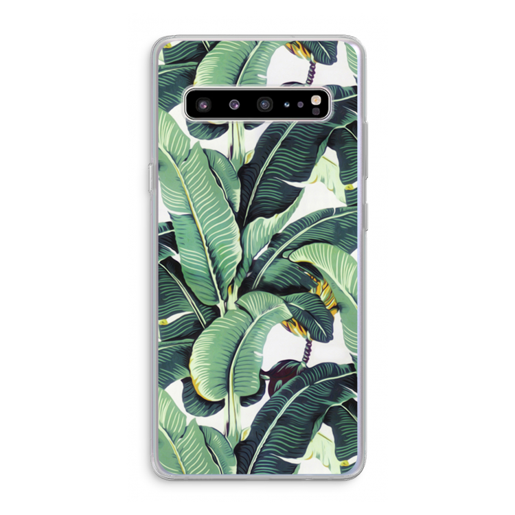 Bananenbladeren: Samsung Galaxy S10 5G Transparant Hoesje