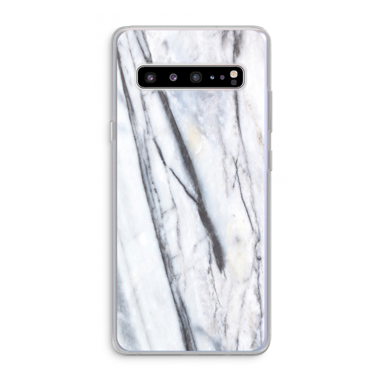 Gestreepte marmer: Samsung Galaxy S10 5G Transparant Hoesje