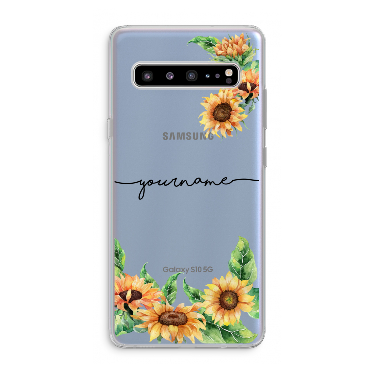 Zonnebloemen: Samsung Galaxy S10 5G Transparant Hoesje