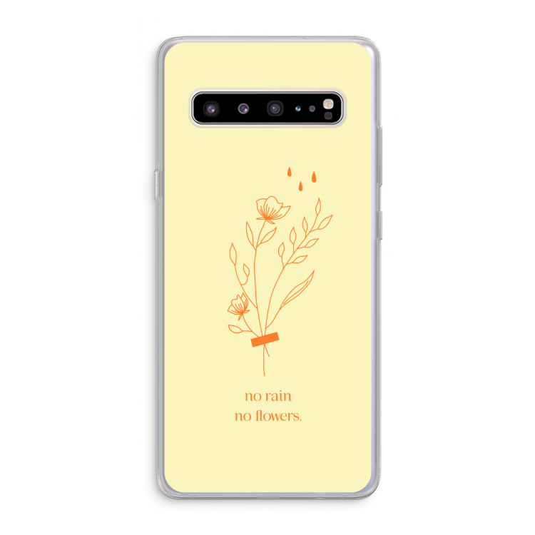 No rain no flowers: Samsung Galaxy S10 5G Transparant Hoesje