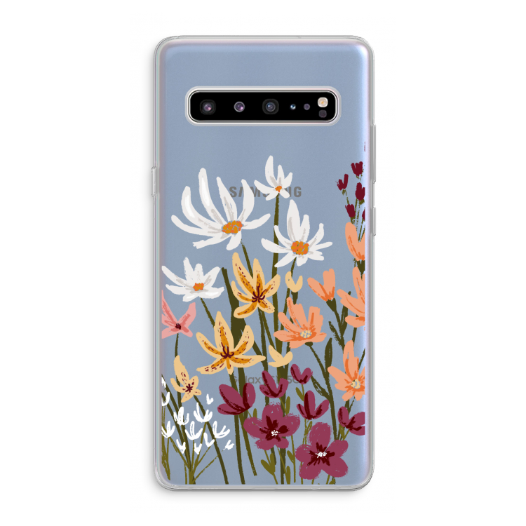 Painted wildflowers: Samsung Galaxy S10 5G Transparant Hoesje