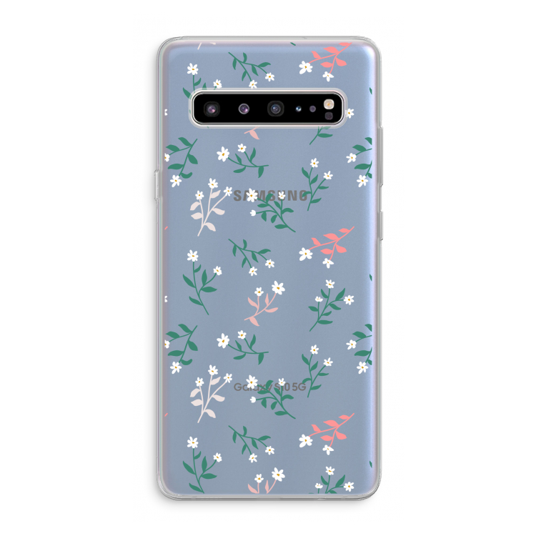 Small white flowers: Samsung Galaxy S10 5G Transparant Hoesje