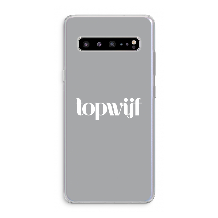 Topwijf Grijs Wit: Samsung Galaxy S10 5G Transparant Hoesje