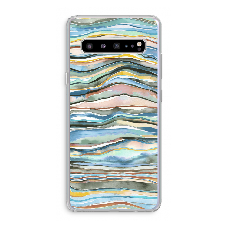 Watercolor Agate: Samsung Galaxy S10 5G Transparant Hoesje