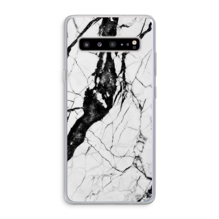 Witte marmer 2: Samsung Galaxy S10 5G Transparant Hoesje